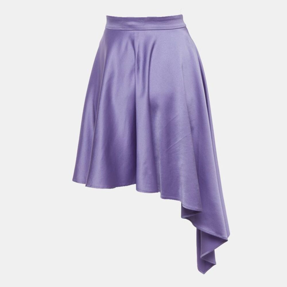 Just Cavalli Purple Satin Asymmetric Skirt M - Picture 3 of 7